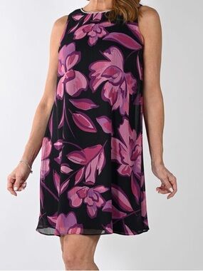 𝐅𝐑𝐀𝐍𝐊 𝐋𝐘𝐌𝐀𝐍 | SLEEVELESS FLORAL RHINESTONE EMBELLISHED DRESS